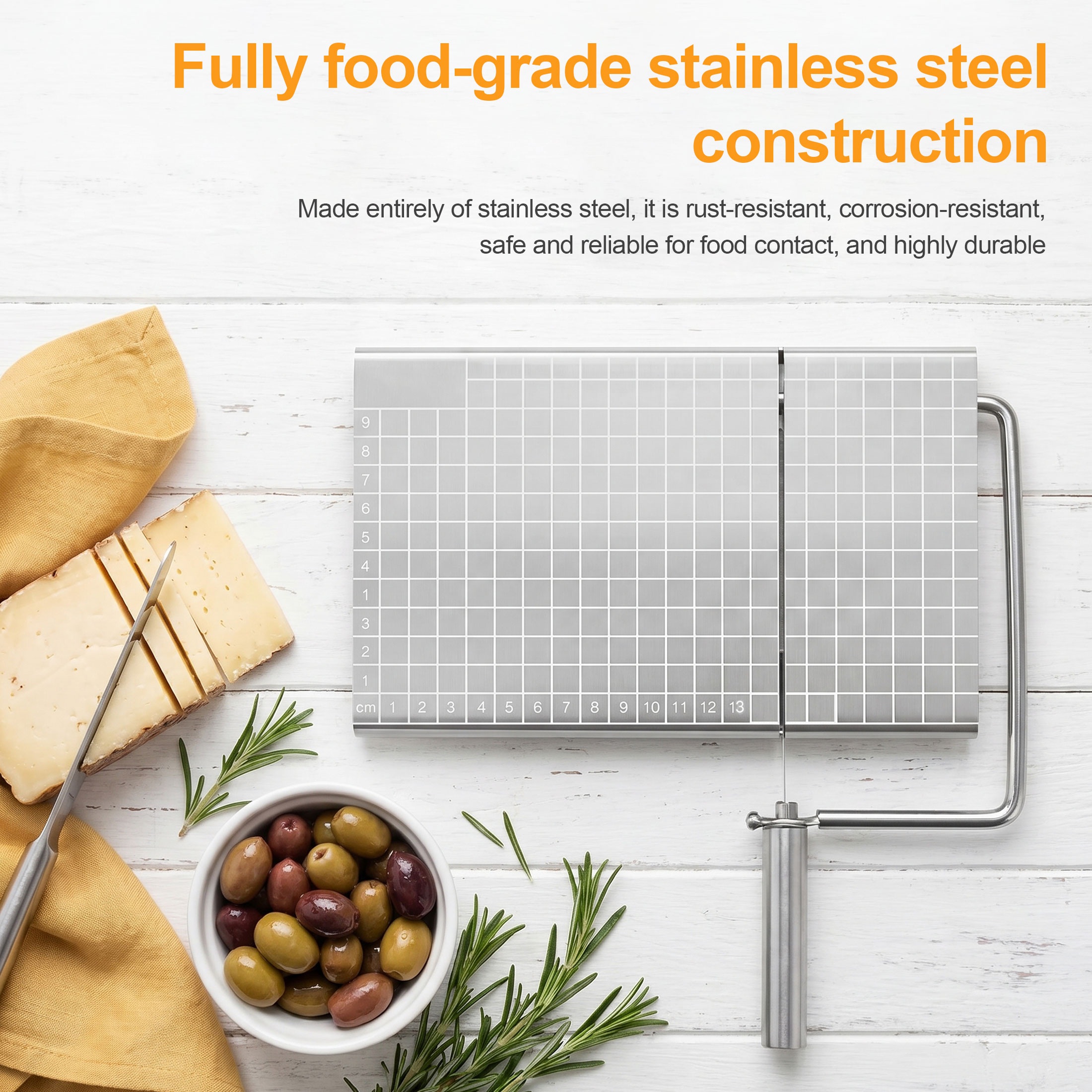 Hima Shilajatun Cheese Slicer with Board, Wire Cheese Cutter for Block Cheese — product detail 2