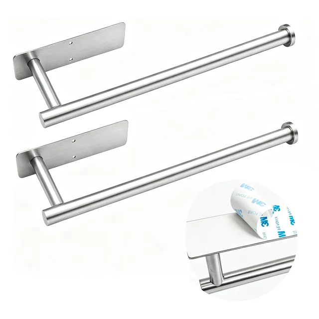 Hima Shilajatun Paper Towel Holder Under Cabinet, 2 Pack, Stainless Steel Silver