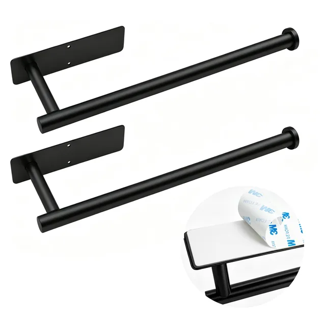 Hima Shilajatun Paper Towel Holder Under Cabinet, 2 Pack, Stainless Steel Black