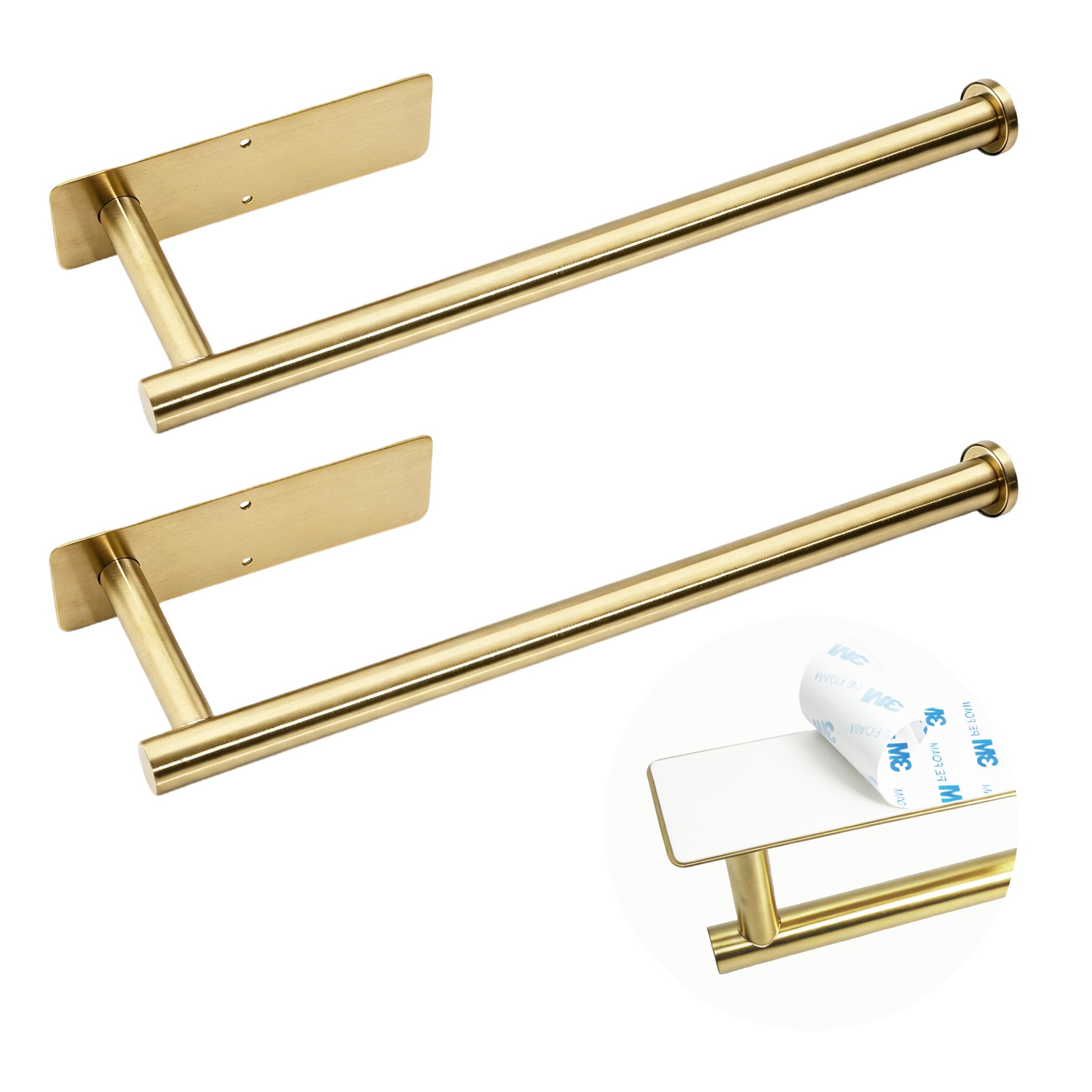 Hima Shilajatun Paper Towel Holder Under Cabinet, 2 Pack, Stainless Steel Gold