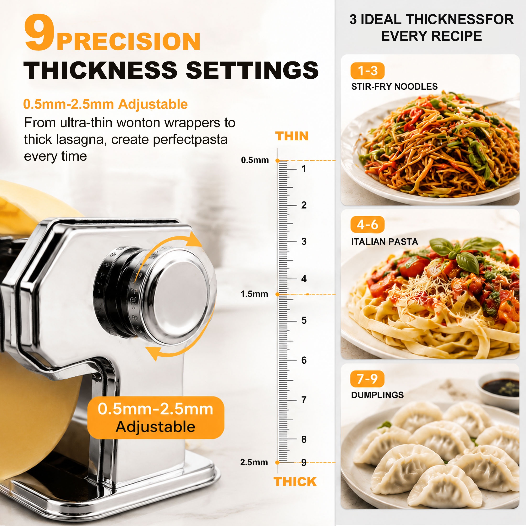 Hima Shilajatun Pasta Maker Machine, Pasta Roller & Cutter for Noodles & Ravioli — product detail 2