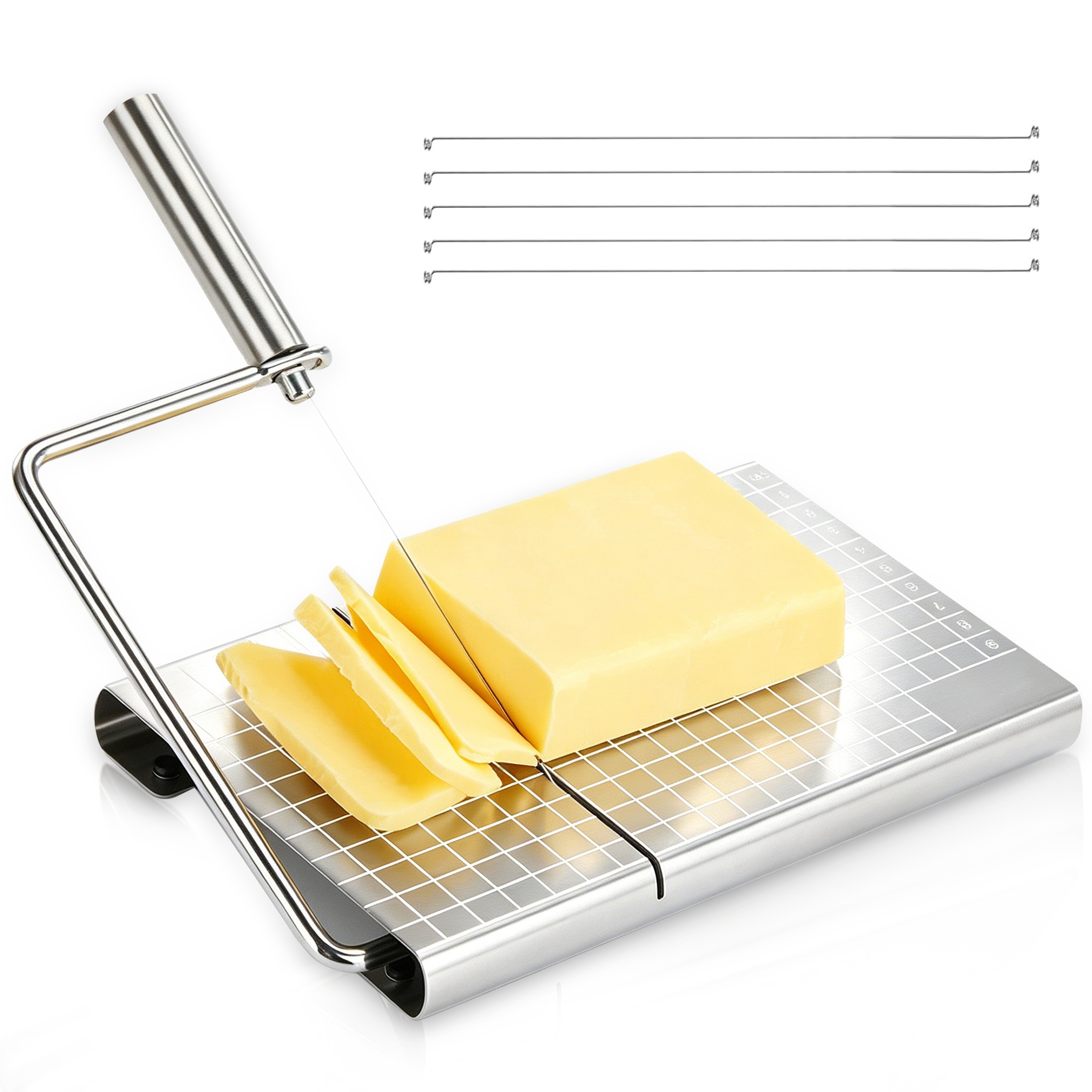 Hima Shilajatun Cheese Slicer with Board, Wire Cheese Cutter for Block Cheese