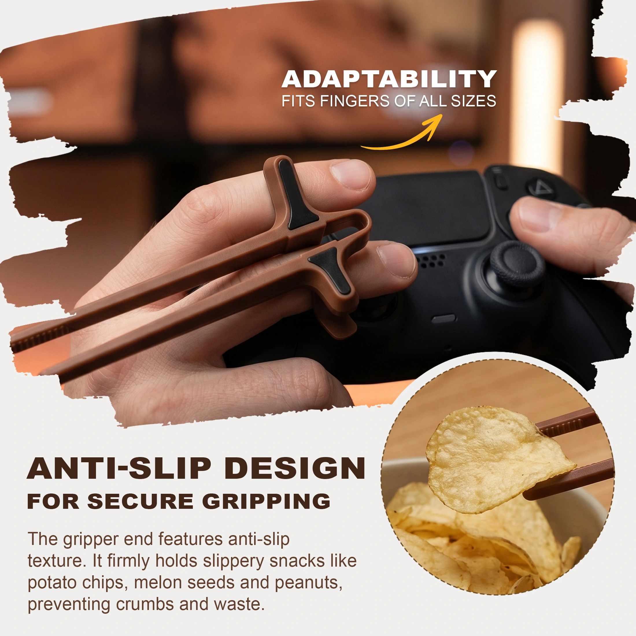 Hima Shilajatun Finger Chopsticks for Gamers, Reusable Snack Chopsticks, 3 Pack, 5.3 in — product detail 2